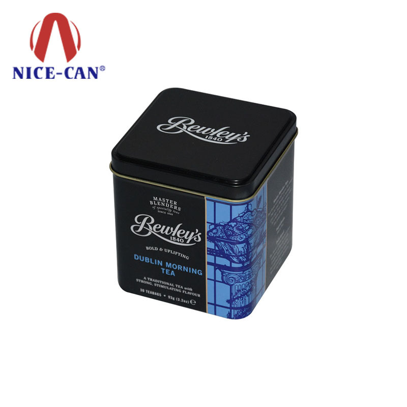 Customized metal tea tin can packaging square tea tin canister
