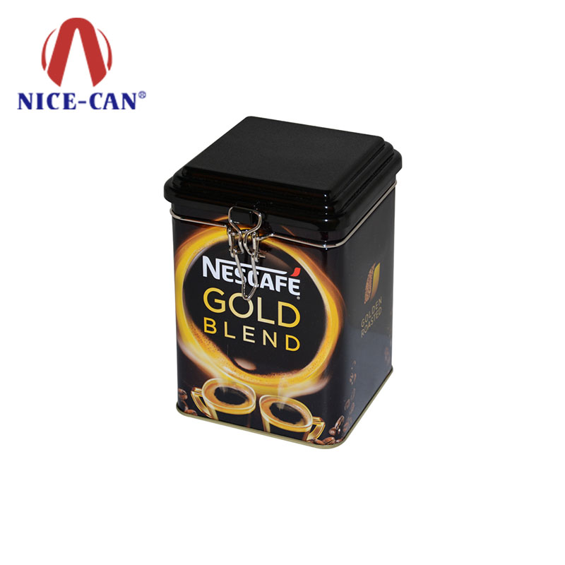 Seamless metal coffee storage tin box with metal ring