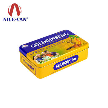 Rectangle food grade tin box American ginseng capsule custom gift tin boxes
