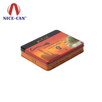 Small metal rectangular cigarette tin case cigar tin box