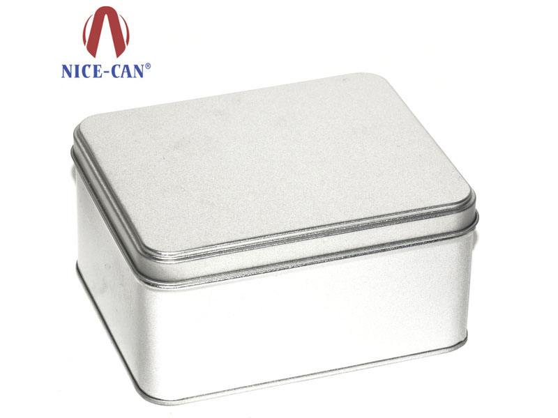 CR & Hinged-Lid Large 3/4 Pack Edible & Joint White Tin Box